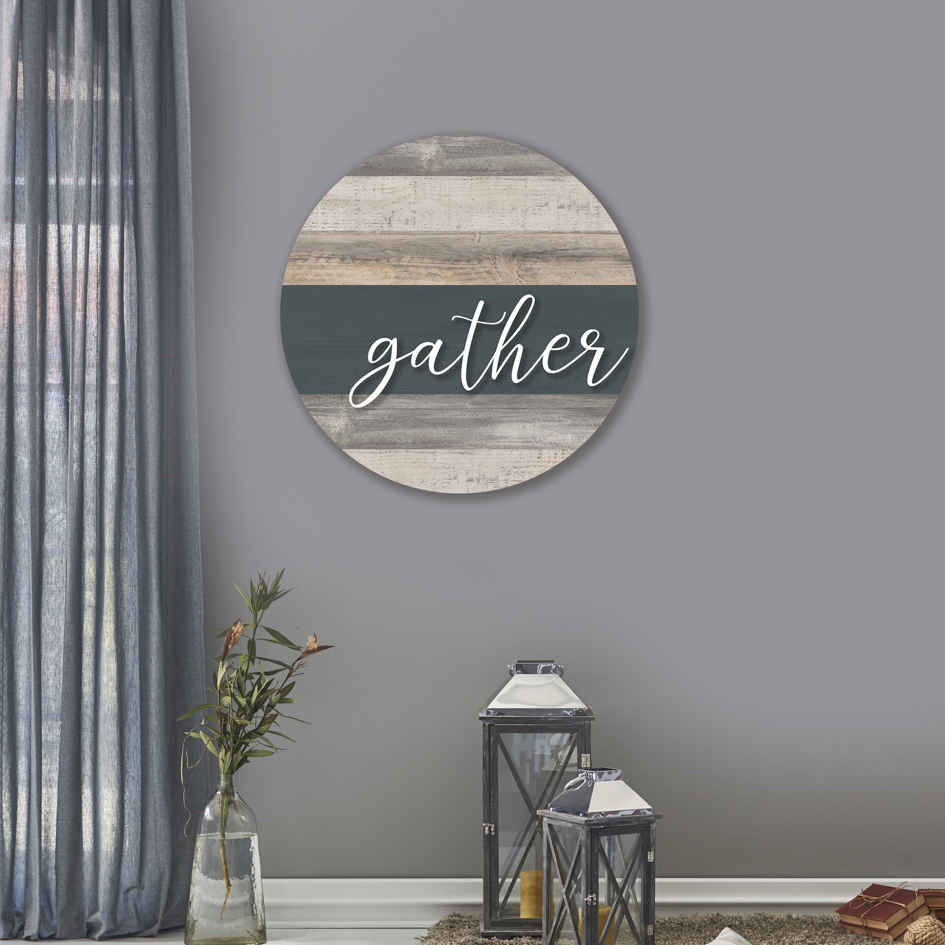Gather Stripe Whitewash Circle image 0