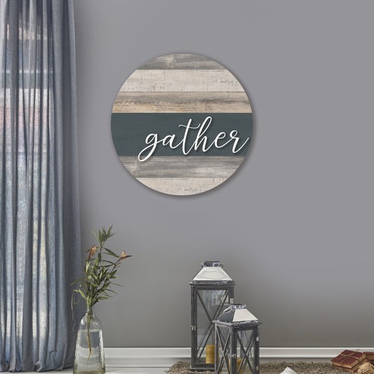 Gather Stripe Whitewash Circle image 0