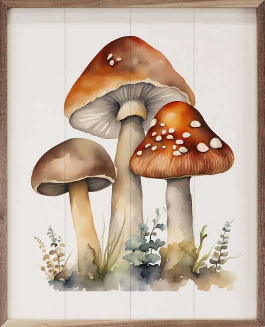 Three Mushrooms White image 0