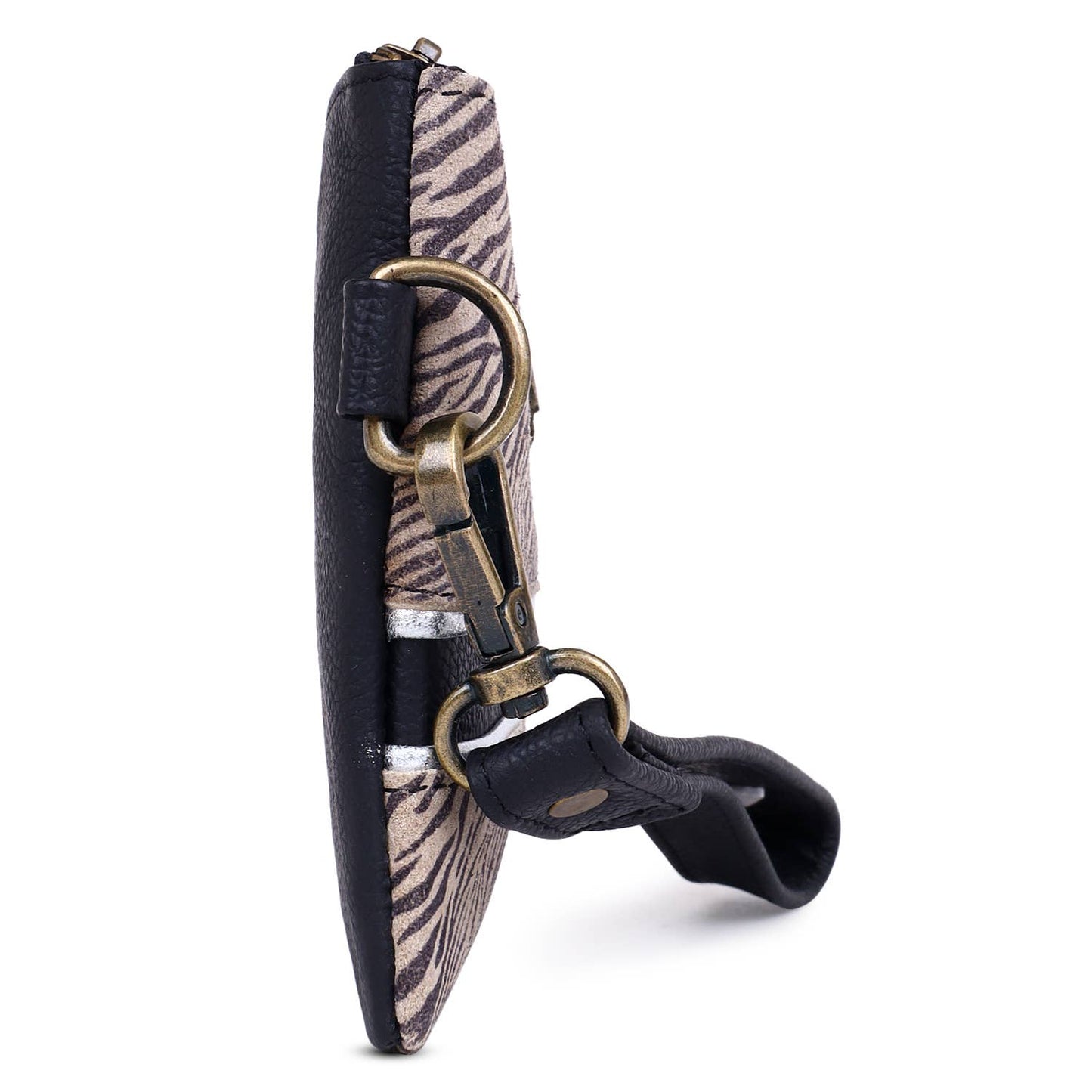 Suede Zebra Print Wristlet