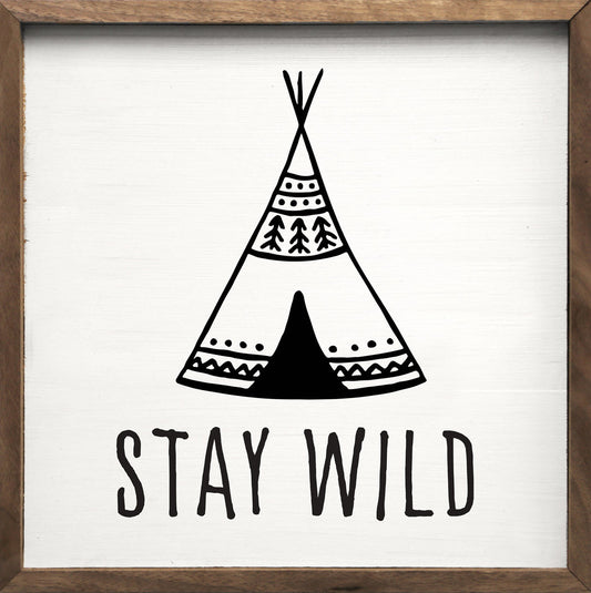 Stay Wild Teepee Black White image 0