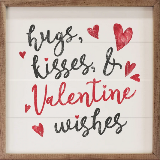 Hugs Kisses And Valentine Wishes White image 0