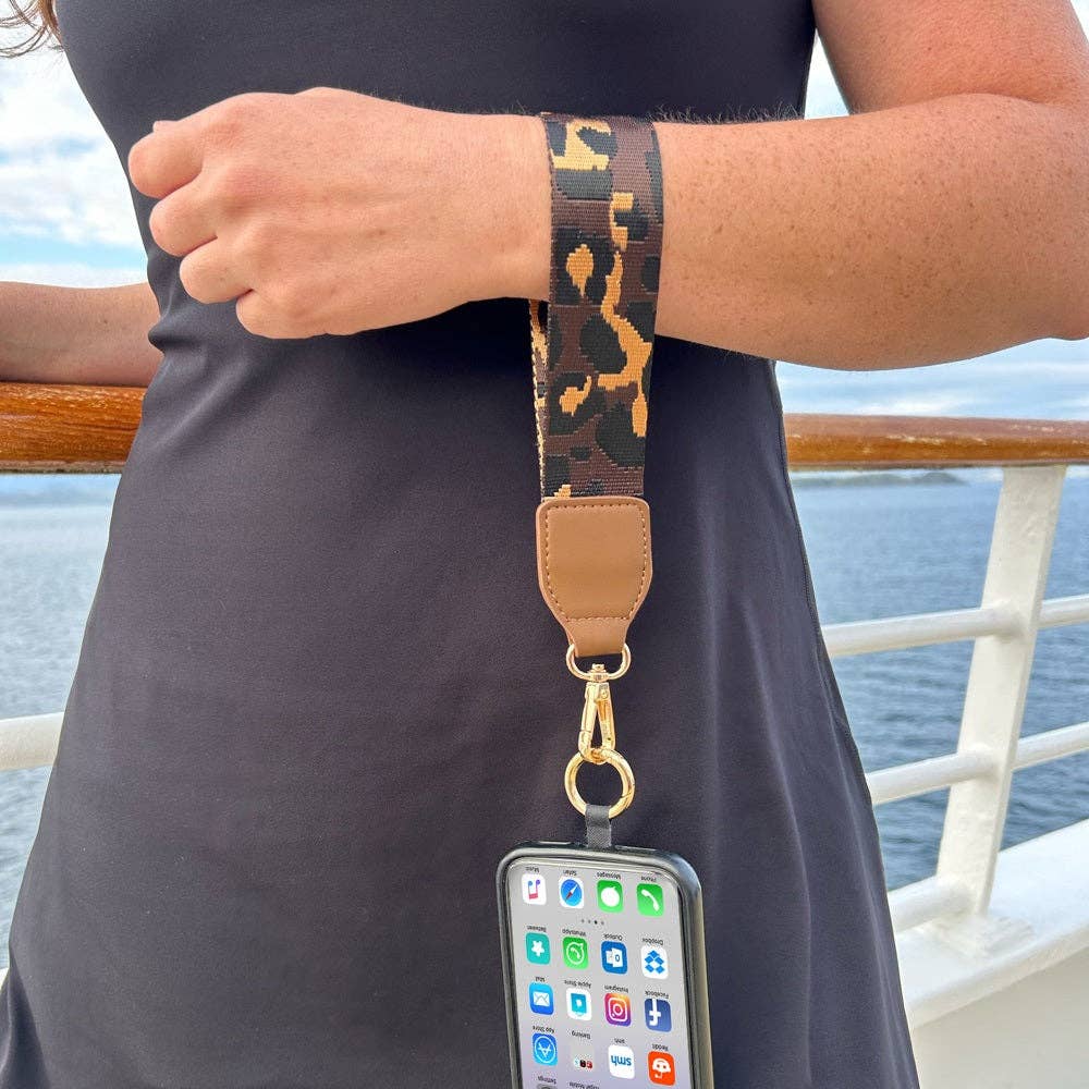 Clip & Go Strap with Pouch - Leopard Collection: Purple/Black w/RFID Pouch