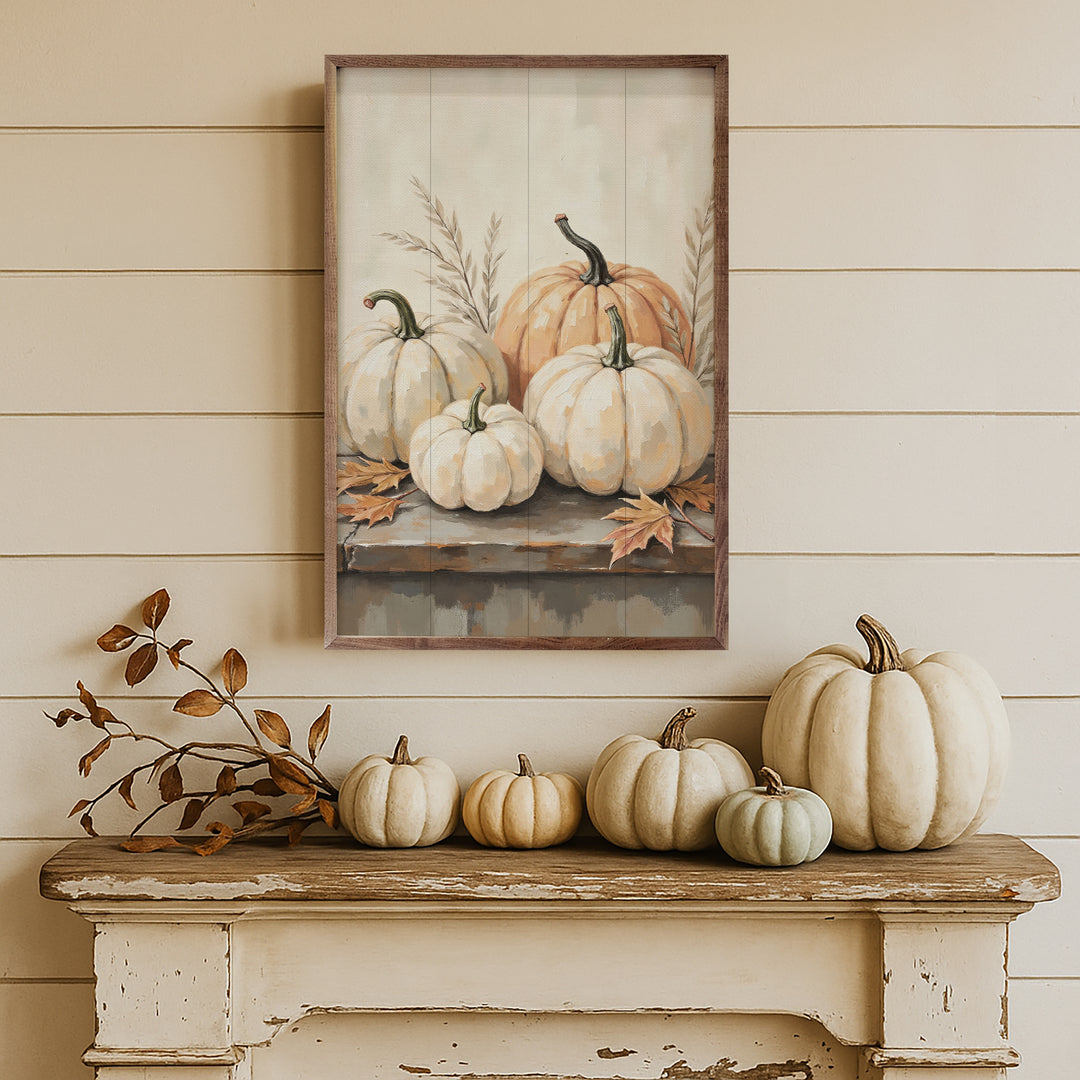 Pumpkins On Weathered Wood image 2