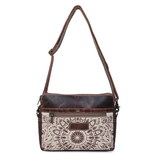 Upcycled Canvas/Leather Bag Crossbody image 0
