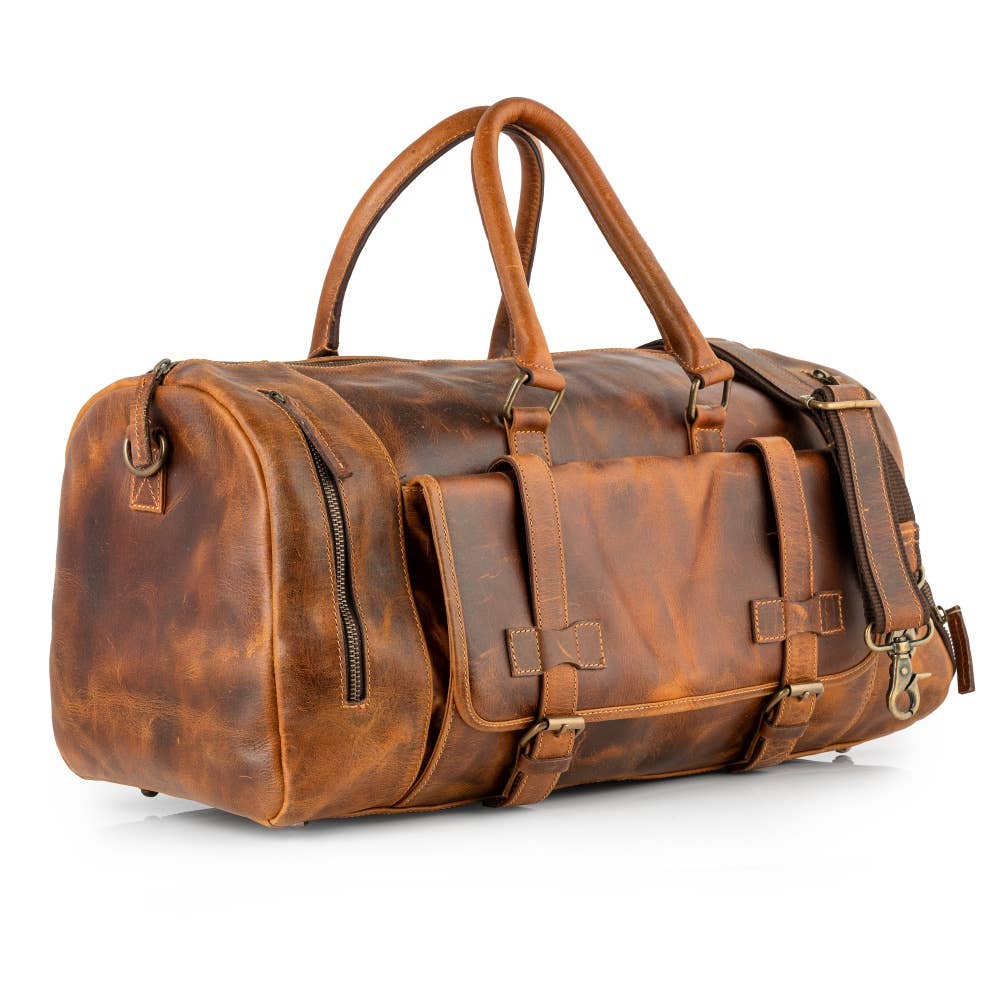 Full Grain Leather Unisex Duffel/Travel Bag