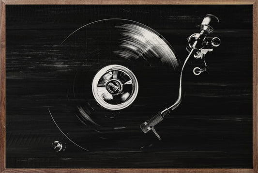 Record Player In Black And White image 0