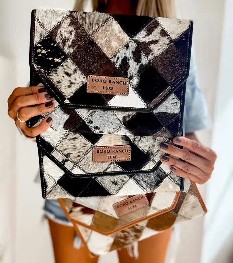 Boho Luxe Hair-On Cowhide iPAD Sleeve