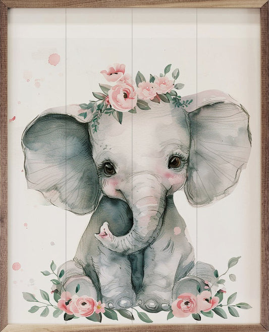 Nursery Floral Elephant image 0