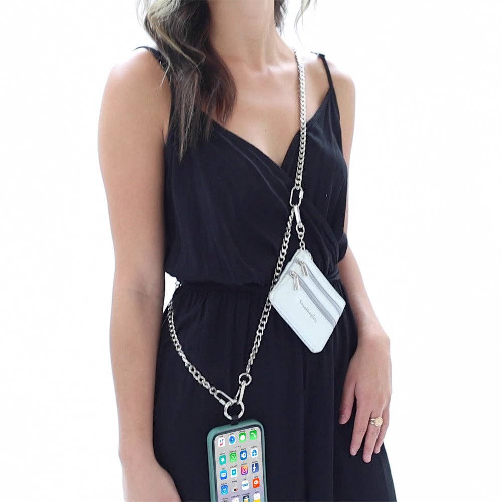 Clip & Go Chain w/Zippered Pouch: Silver