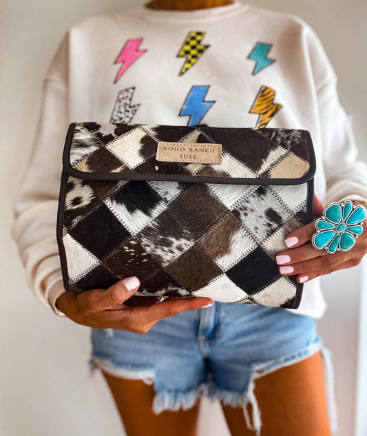 Boho Luxe Genuine Cowhide Foldable Travel Bag