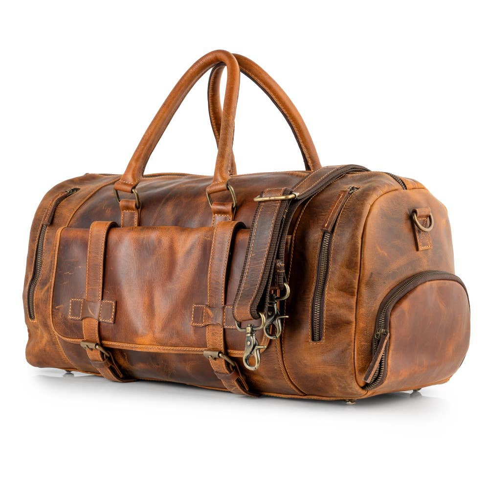 Full Grain Leather Unisex Duffel/Travel Bag