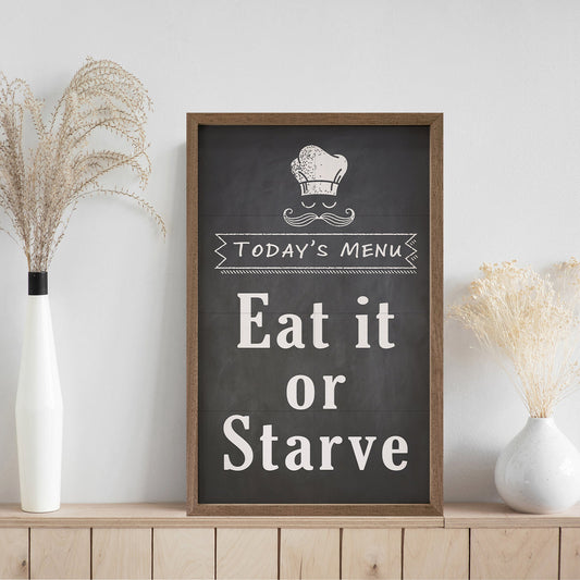 Today's Menu Eat It Or Starve Chef Black image 0