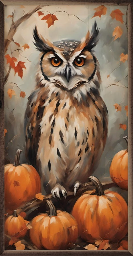 Owl With Pumpkins image 0