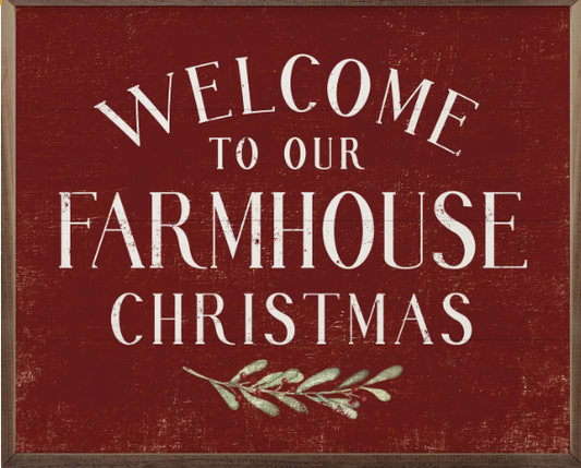 Welcome To Our Farmhouse Christmas Greenery Red image 0