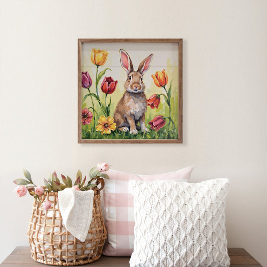 Brown Bunny In Tulips image 0