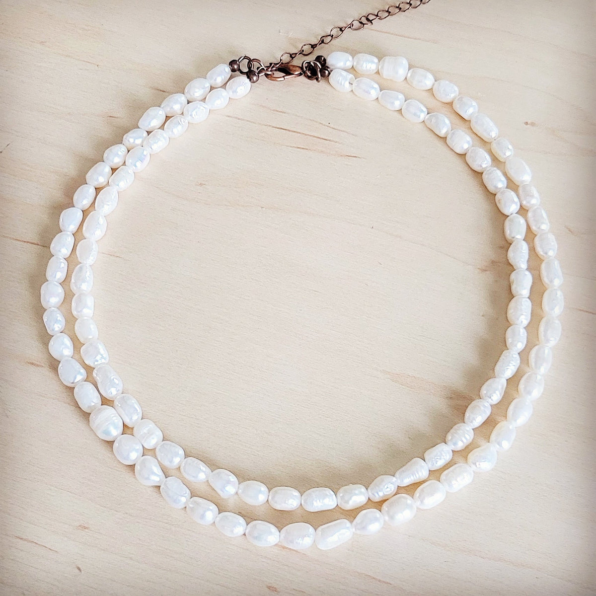 **Genuine Freshwater Pearl Double Strand Necklace 263y
