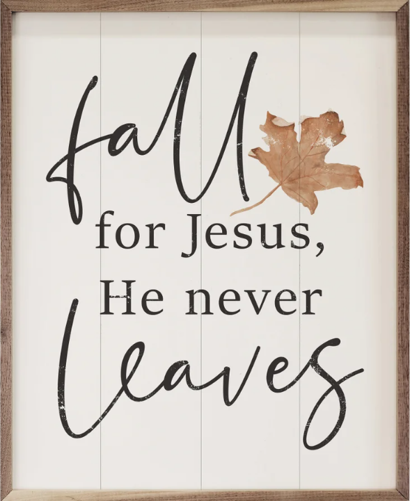 Fall For Jesus Leaf White image 0