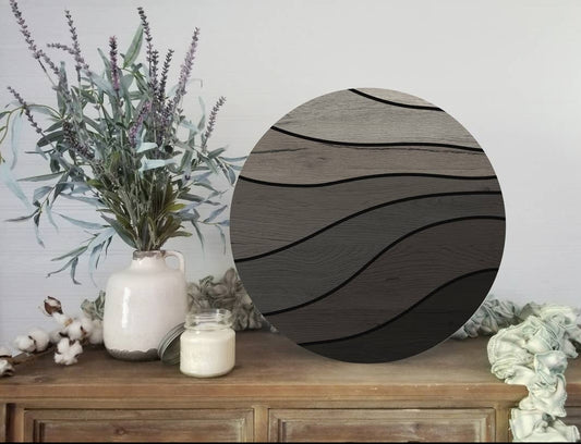Wood Waves Grays Circle image 0