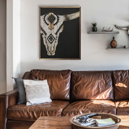 Tribal Longhorn Skull Black image 0