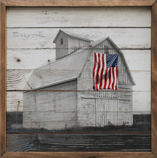Black And White Flag Barn image 0