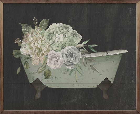 Flowers In Mint Tub Black image 0