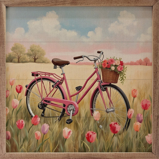 Bike In Tulip Field image 0