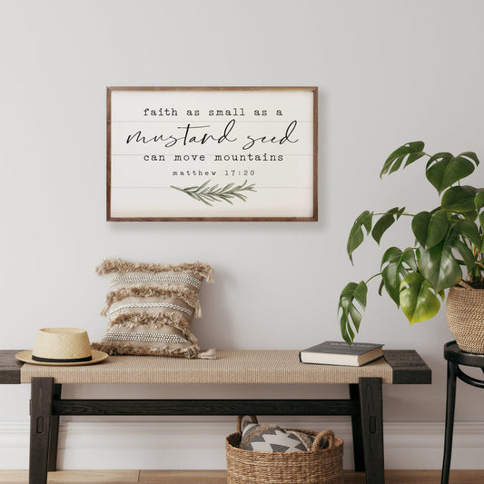 Mustard Seed Greenery Matthew 17:20 White image 0