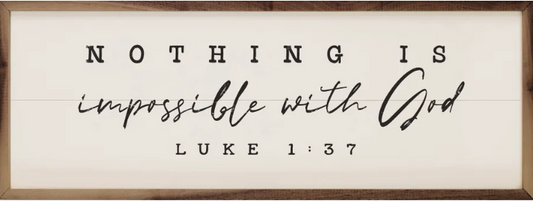 Nothing Is Impossible With God Luke 1 37 White image 0
