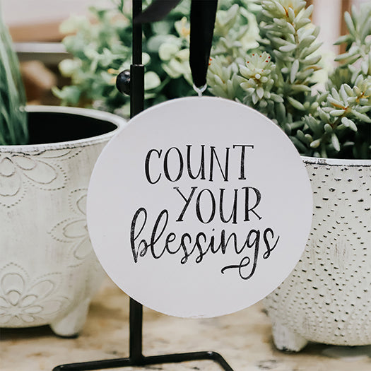 Count Your Blessings Script Ornament