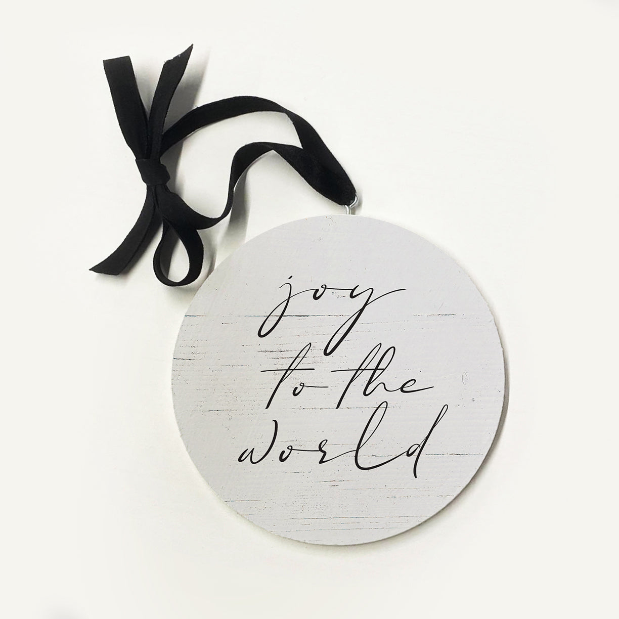Joy To The World Three Trees Whitewash Ornament