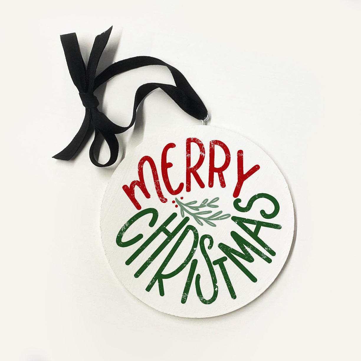 Merry Christmas Greenery Ornament