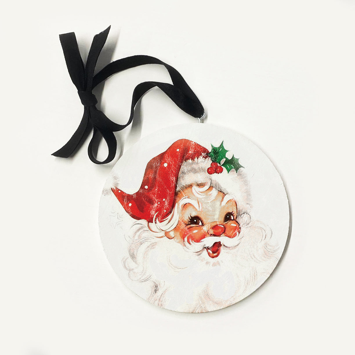 Rosy Cheek Santa Ornament