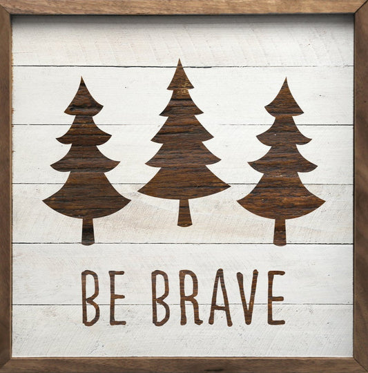 Be Brave Trees Brown Whitewash image 0