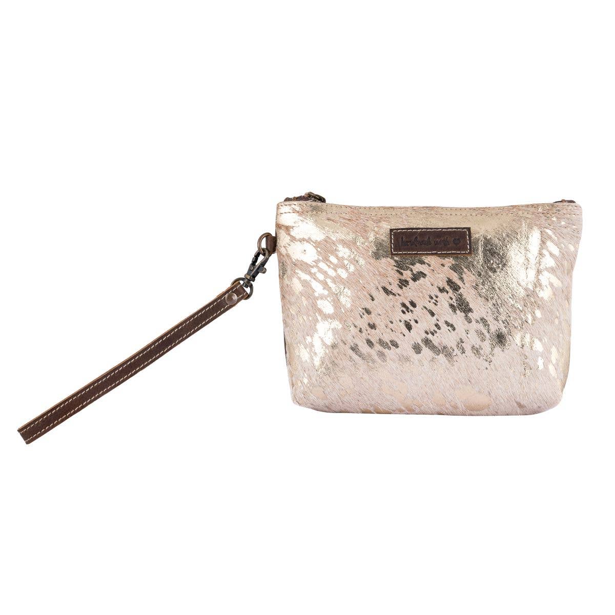 White & Gold Leather Wrislet