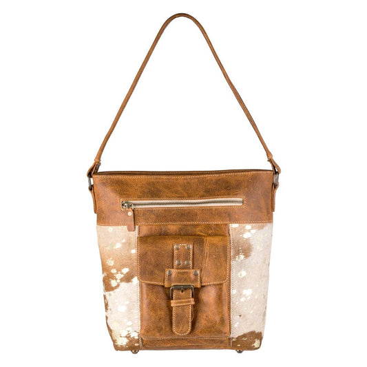 Tan/Gold Leather Shoulder Bag