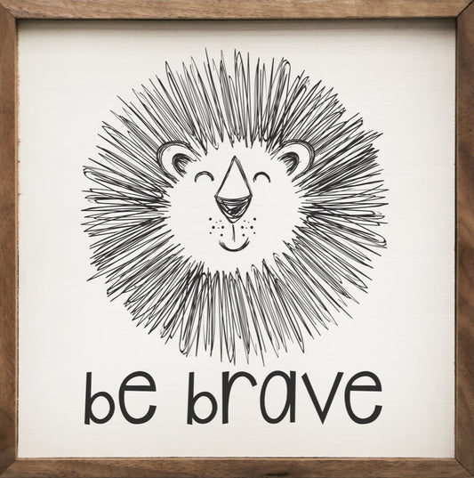 Be Brave Lion Sketch White image 0