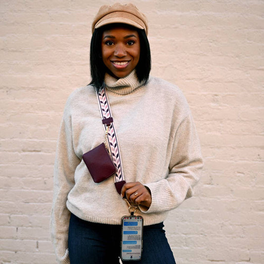 Clip & Go Strap w/RFID Pouch Leaf Pattern