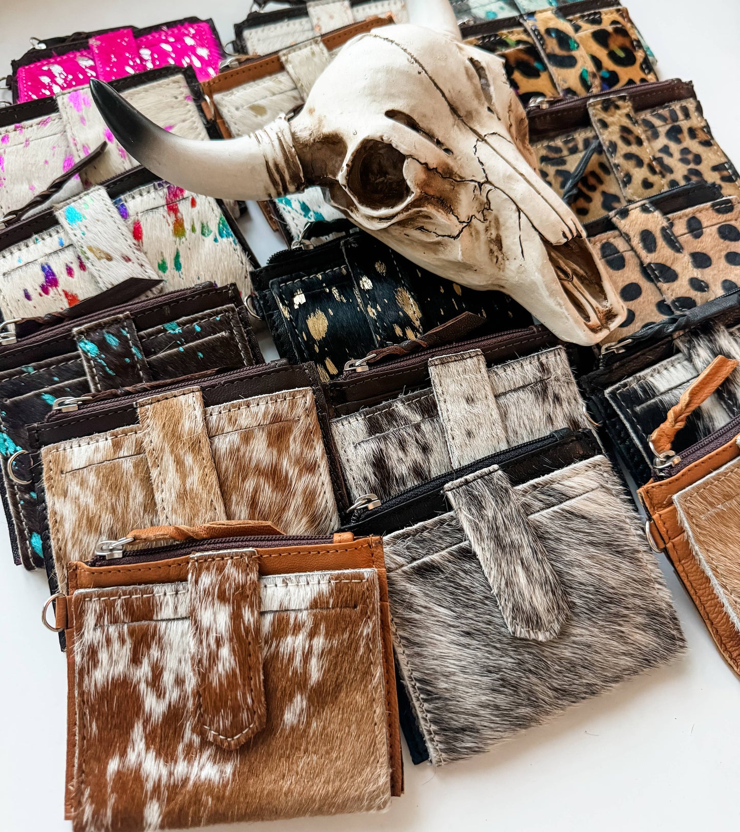 Dakota Wristlet Wallet - Western Cowhide Leather Credit Card Holder