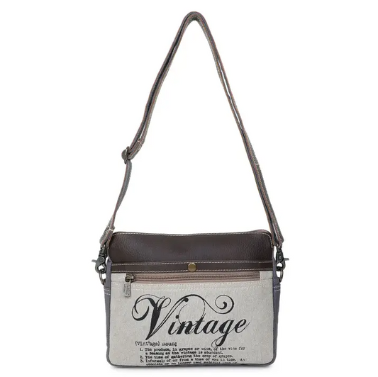 Vintage Upcycled Canvas/Leather Bag Crossbody image 0