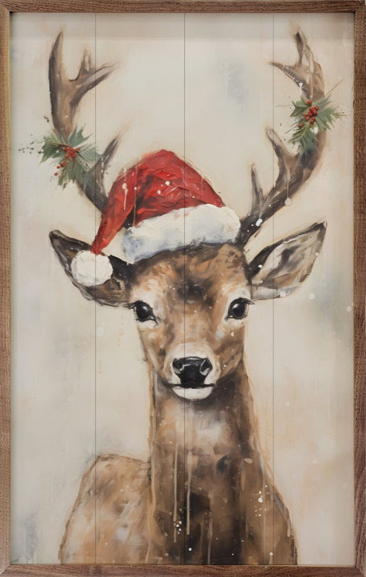 Reindeer With Hat By Petals Prints Design image 0