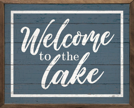 Welcome To The Lake Border Blue image 0