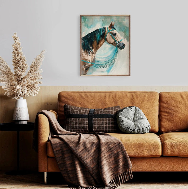 Horse With Turquoise Fringe image 1