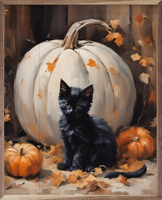Kitten With White Pumpkin image 0