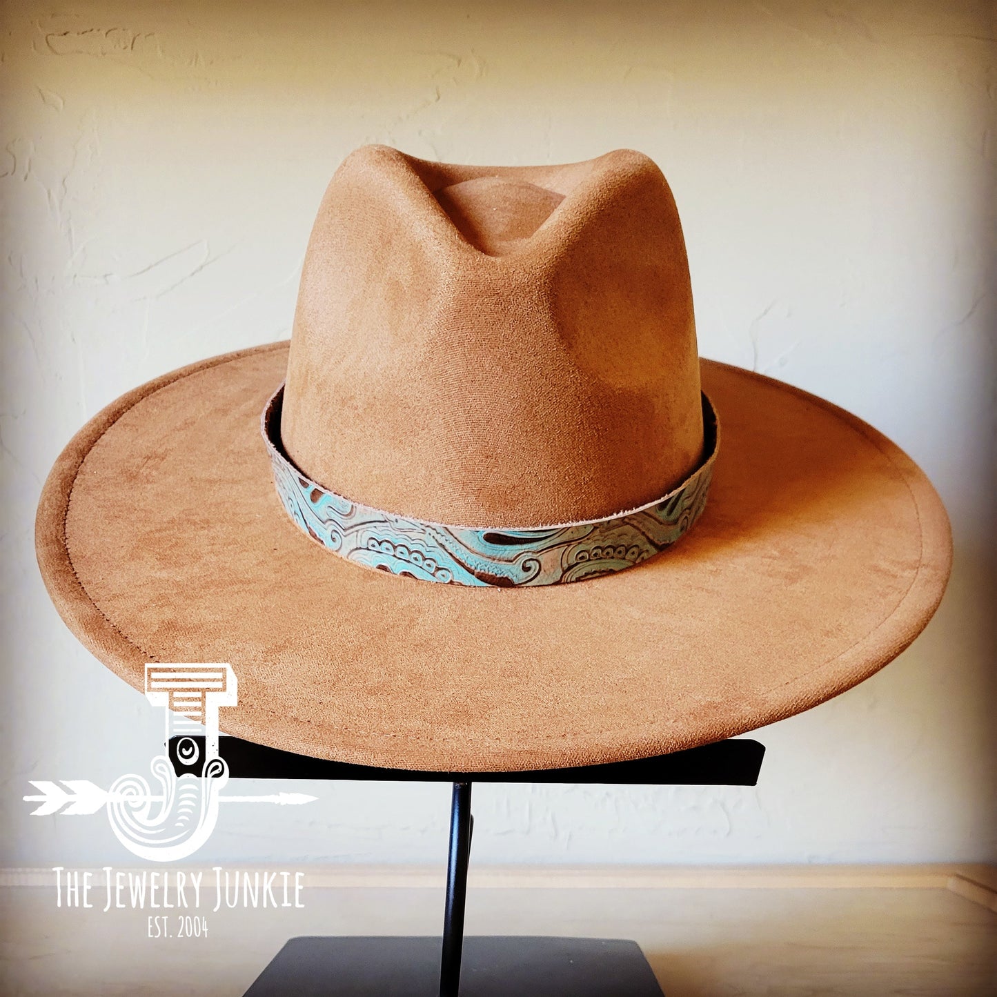 **Napolis Turquoise Brown Embossed Leather Hat Band Only 951L