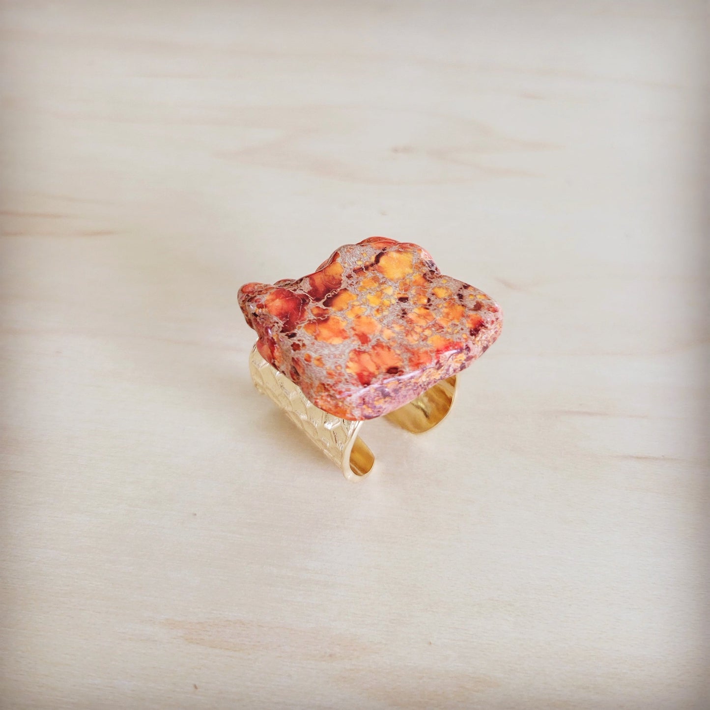 Orange Regalite Western Boho Statement Ring 012ac