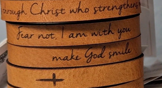 Fear Not I Am With You Thin Leather Bracelet image 0