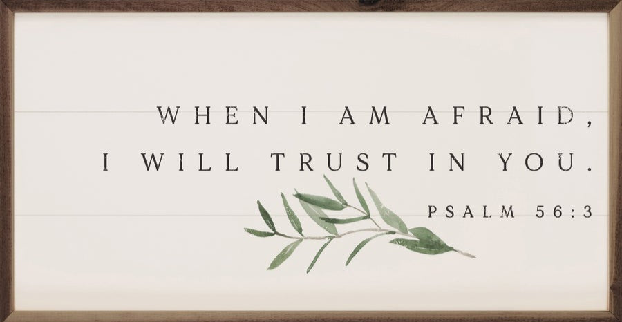 When I Am Afraid Psalm 56:3 Greenery White image 0
