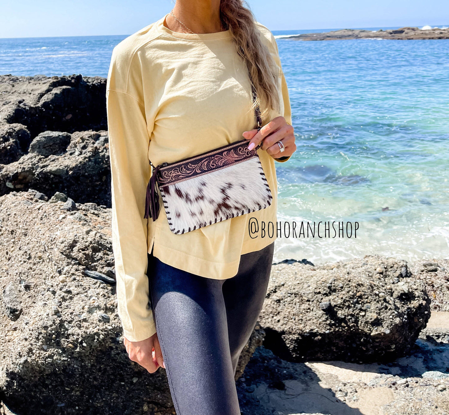 Mini Cowhide Tooled Leather Crossbody