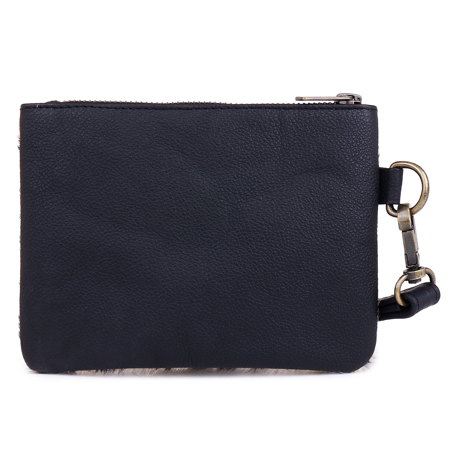 Genuine Leather Black/White Cowhide Wristlet image 3